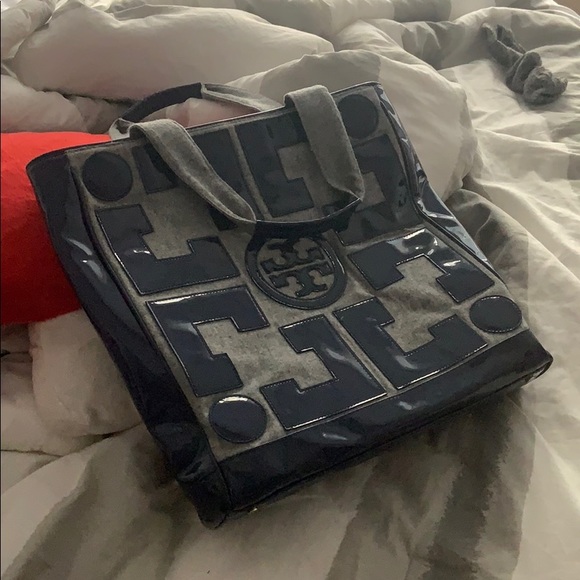 Tori Burch blue tote/ off the shoulder bag - Picture 1 of 2